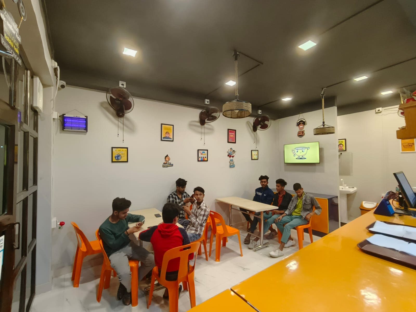 Friends enjoying chai